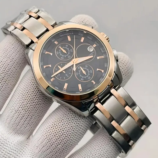 Trending men collection double tone date function working fold over lock Analog Watch - For Men TST