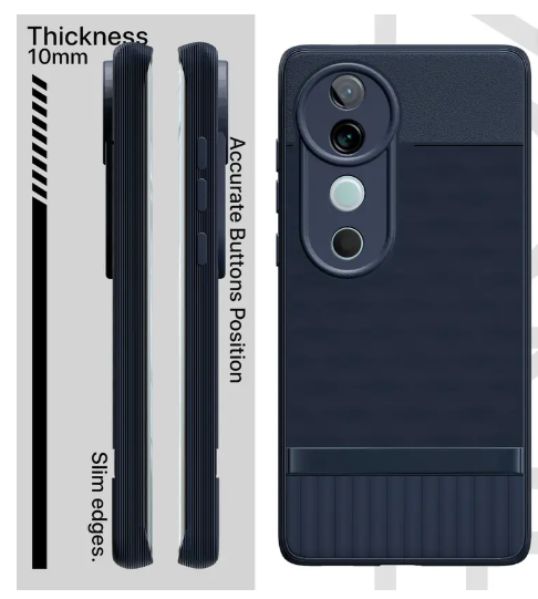 Vivo V40 Pro 5G Decent Back Cover(Grey, Grip Case, Pack of: 1)