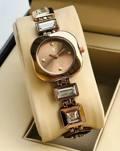Square Diamond Fully Brown Finish Attractive And Stylish For All Occasions Analog Watch - For Girls AV0032