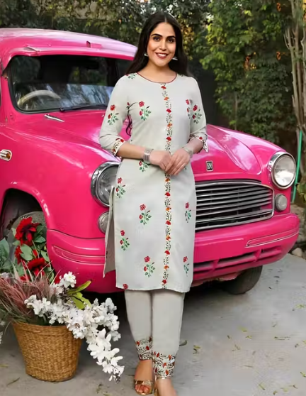 WOMEN KURTA SET WITH FANCY KURTI WITH BOTTOM