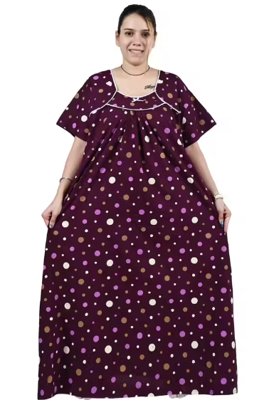 Purple Nighty Cotton Maxi Plus Size 5XL to 10XL