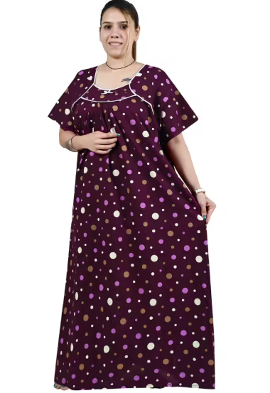 Purple Nighty Cotton Maxi Plus Size 5XL to 10XL