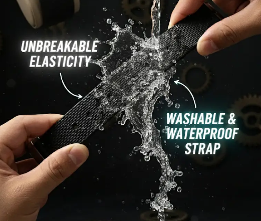 Limited Grey Edition Day and Date Functioning Mesh Silicone Strap Quartz Analog Watch - For Men OTUS059