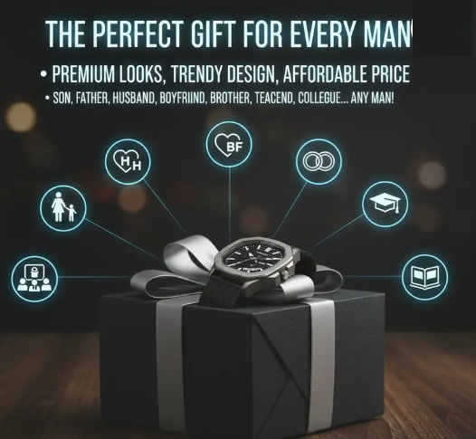 Limited Grey Edition Day and Date Functioning Mesh Silicone Strap Quartz Analog Watch - For Men OTUS059