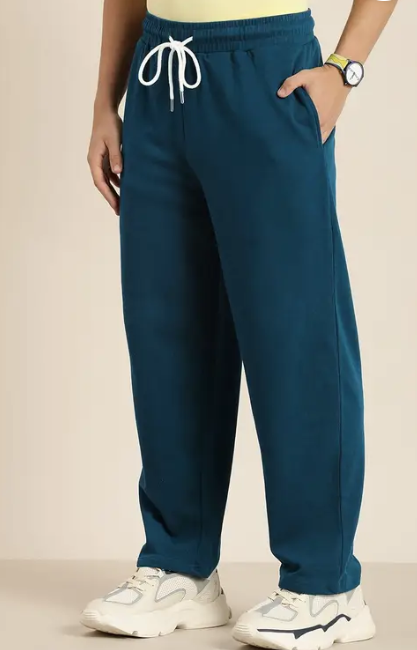 Men Solid Blue Track Pants