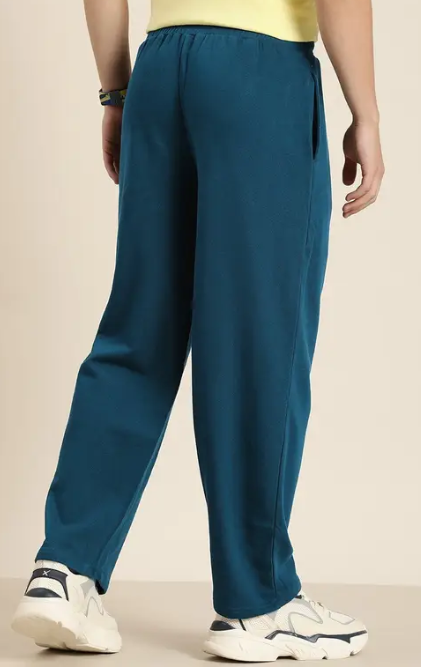 Men Solid Blue Track Pants