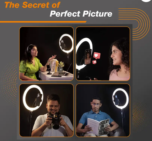 SmartBuy 10 inch LED Selfie Ring Light with Mobile Holder for Photo, Video| 3 mode Ring Flash  (White, Black)