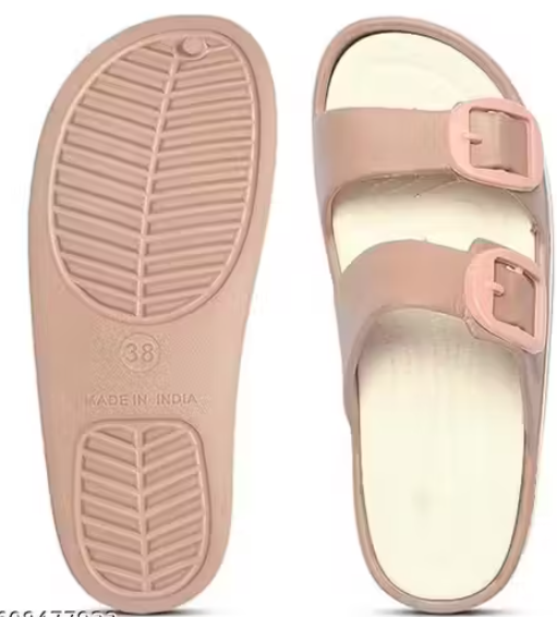 Casual Slip-On Buckle Slippers with Double Strap & Elevated Sole Comforts