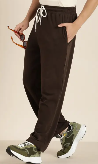 Men Solid Brown Track Pants