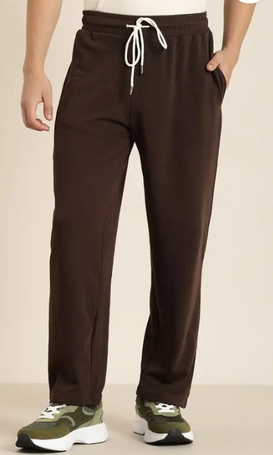 Men Solid Brown Track Pants