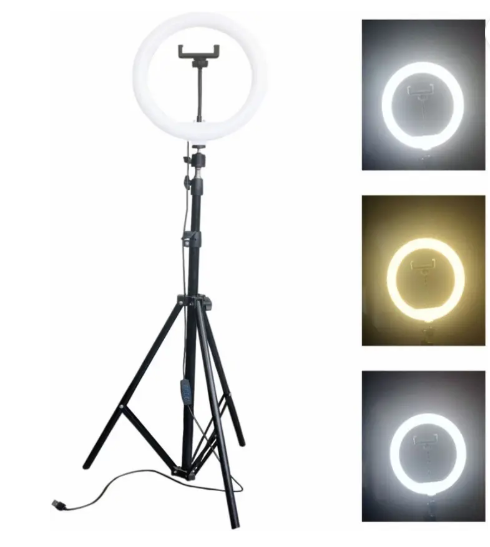 Ring Light with Strong metal Black tripod stand with for phography and video Tripod Kit, Tripod, Monopod  (Black, Supports Up to 1999 g)