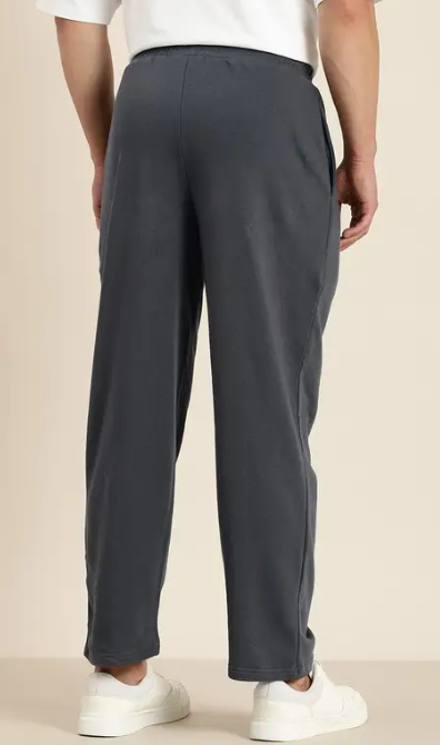 Men Solid Grey Track Pants