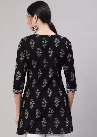 Women Trending Rayon Printed Short Kurta