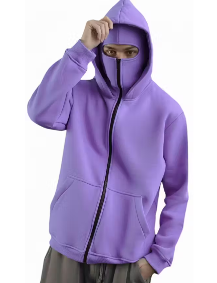 Trendy Men's Zipper Hoodie with Mask | Cozy Winter Wear