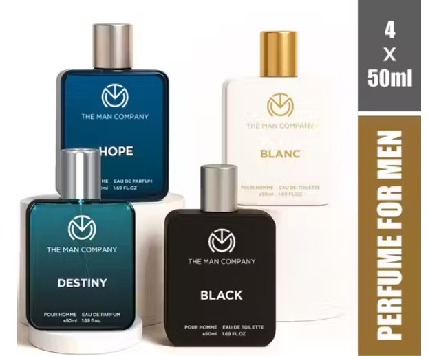 The Man Company Perfume for Men - 50ml X 4, Signature Essentials Collection | Premium Long-Lasting Deo Perfume Body Spray