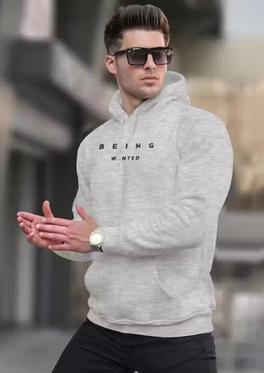 Being Wanted Trendy Hooded Printed Full Sleeve Sweatshirt