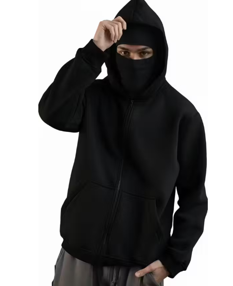 Trendy Men's Zipper Hoodie with Mask | Cozy Winter Wear