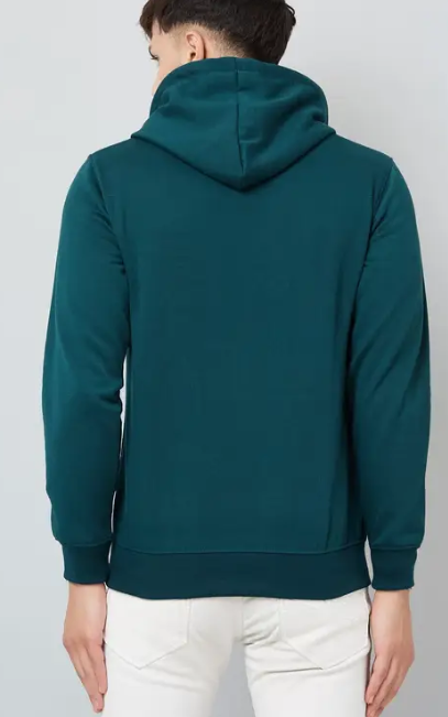 Men Full Sleeve Solid Hooded Sweatshirt