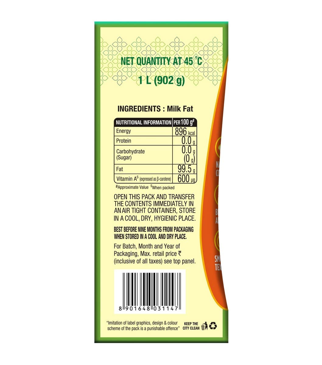 Mother Dairy Cow ghee Pack, 1 Liter