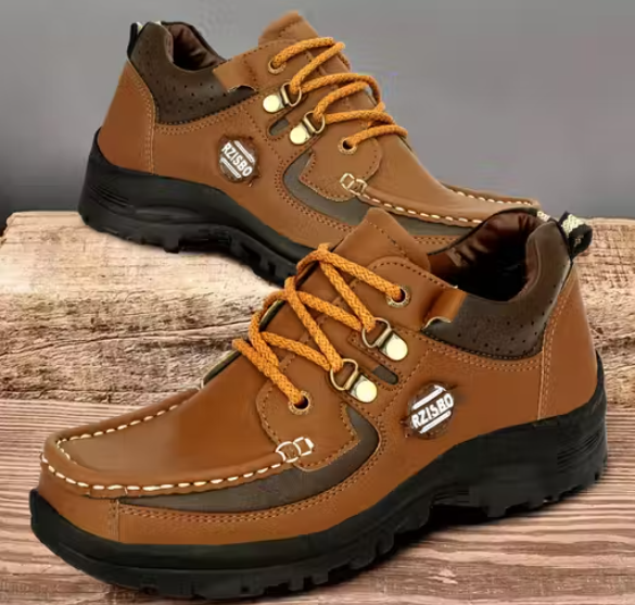 Synthetic Leather Lightweight Comfortable Trendy Walking Hiking Trekking Lace Up Outdoor Boots For Men