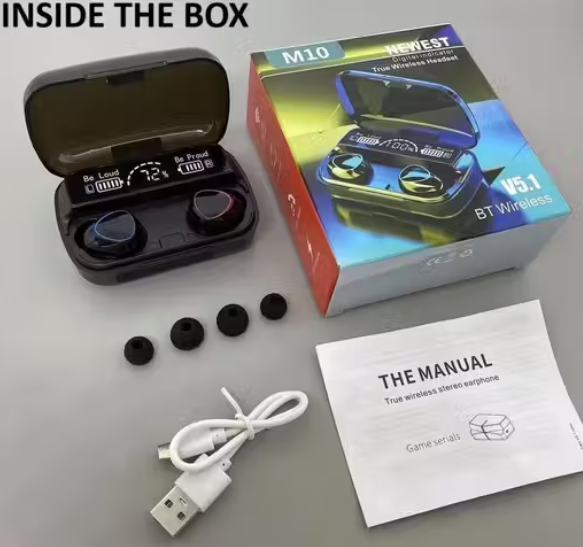 M10 True Wireless Earbuds Bluetooth 5.1 with Waterproof Protection