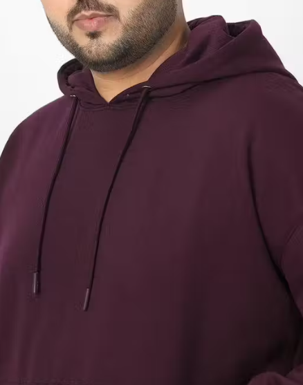 Men’s Plus Size Hooded Sweatshirt | Full Sleeve Fleece Hoodie with Kangaroo Pocket | Casual Winter Wear for Men (3XL–7XL)