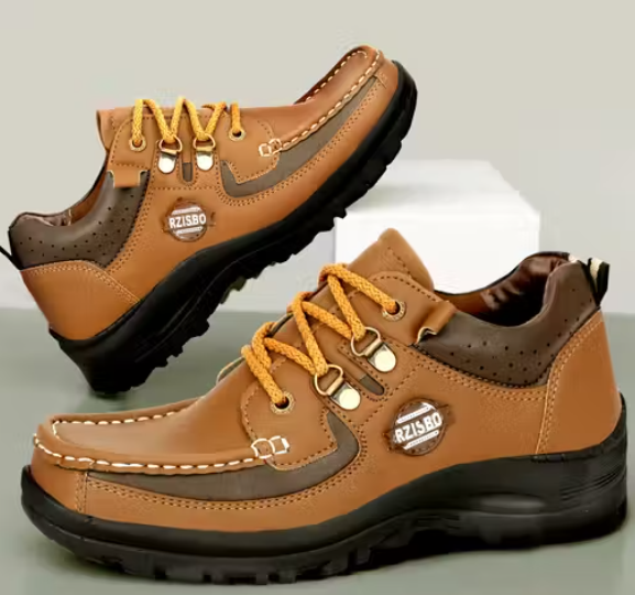 Synthetic Leather Lightweight Comfortable Trendy Walking Hiking Trekking Lace Up Outdoor Boots For Men