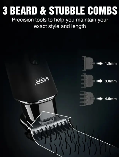 VGR V-937 Professional Hair Trimmer with LED Display Trimmer 500 min Runtime 4 Length Settings  (Black)