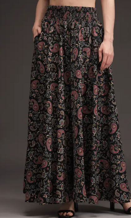 Women Flared Multicolour Viscose Rayon Trousers