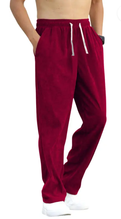 Men Loose Fit Maroon Viscose Rayon Trousers