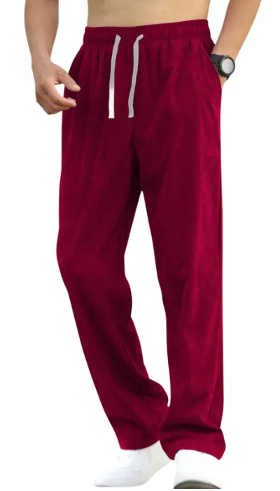 Men Loose Fit Maroon Viscose Rayon Trousers