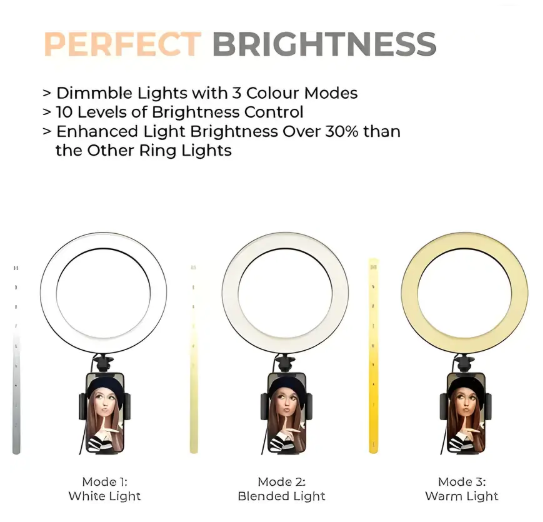 Jeteck Big Tripod Stand for Live Stream-LED Ring Light with Phone Holder Dimmable for Tik-Tok, mx taka tak, Josh, Moj, Mitron, Vigo, Videos, Instagram Reels, Likee Tripod Stand Ring Flash 9 FT Tripod Kit