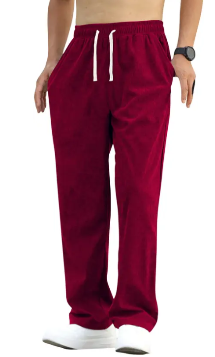Men Loose Fit Maroon Viscose Rayon Trousers