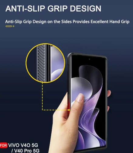 Back Cover for Vivo V40 5G, Vivo V40 Pro 5G  (Black, Silicon, Pack of: 1)