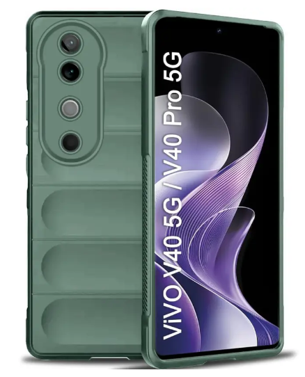 Back Cover for Vivo V40 5G, Vivo V40 Pro 5G  (Green, Silicon, Pack of: 1)