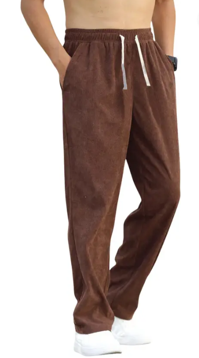 Men Loose Fit Brown Viscose Rayon Trousers