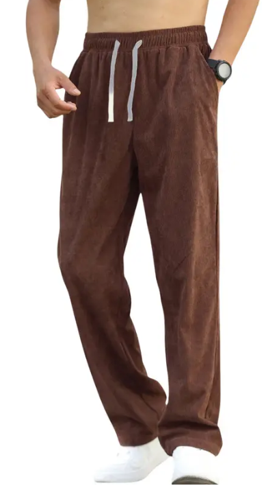Men Loose Fit Brown Viscose Rayon Trousers