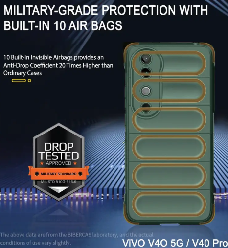 Back Cover for Vivo V40 5G, Vivo V40 Pro 5G  (Green, Silicon, Pack of: 1)