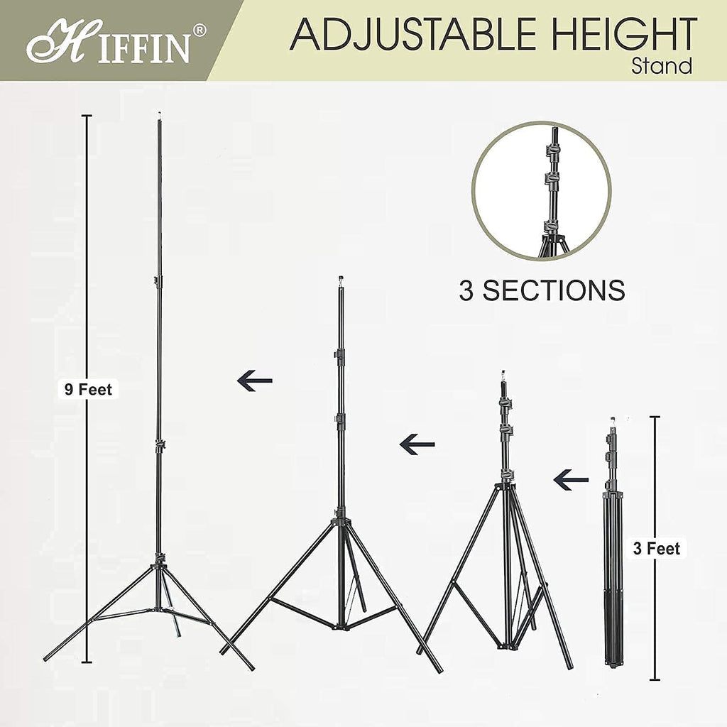 HIFFIN E27 Studio Double Holder KIT Umbrella White + Studio Light Stand 9 FT+ Umbrella and Double Holder KIT Set of 2 (2 x Double Holder | 2 x Light Stand 9 feet | 2 x Umbrella | 1 x Bag)