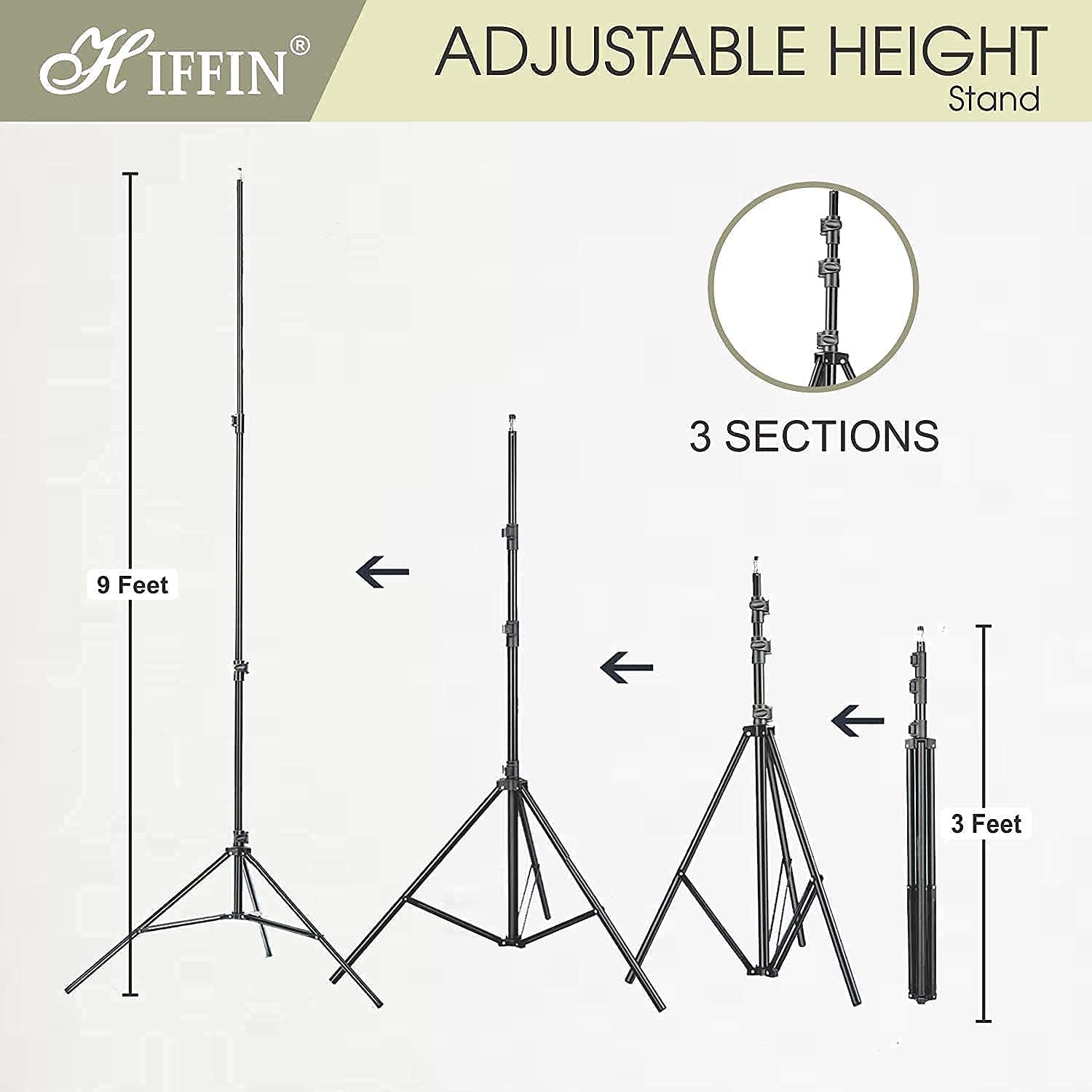 HIFFIN E27 Studio Double Holder KIT Umbrella White + Studio Light Stand 9 FT+ Umbrella and Double Holder KIT Set of 2 (2 x Double Holder | 2 x Light Stand 9 feet | 2 x Umbrella | 1 x Bag)