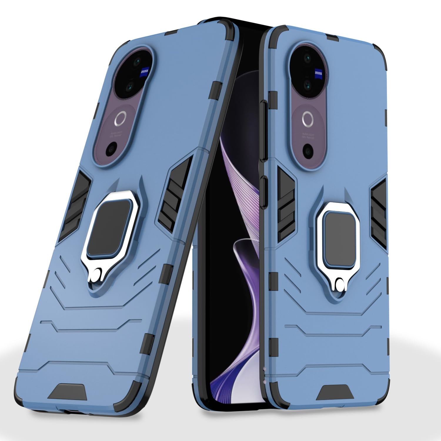 Back Cover ForVivo V40 5G / V40 Pro 5G / T3 Ultra 5G | 360 Protection Case| D5 Tough Armor Bumper Case (Blue)