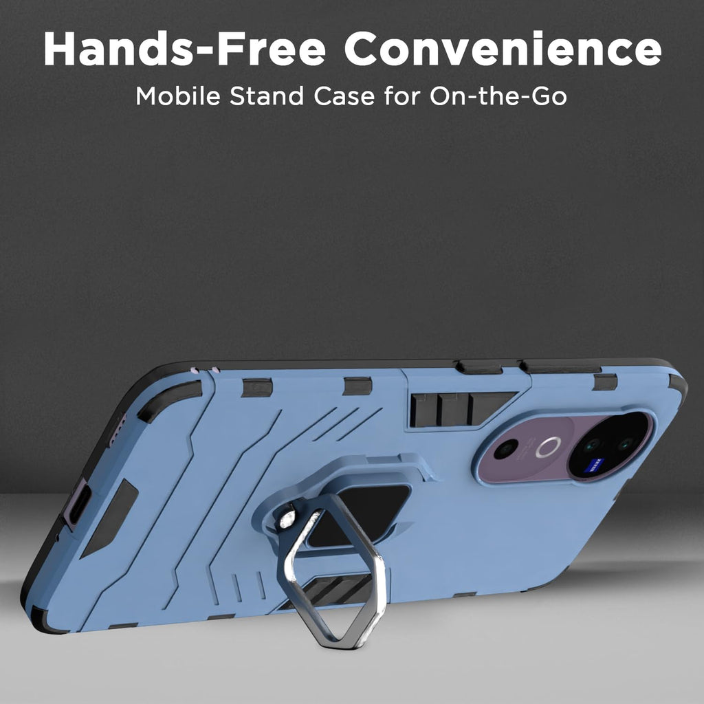 Back Cover ForVivo V40 5G / V40 Pro 5G / T3 Ultra 5G | 360 Protection Case| D5 Tough Armor Bumper Case (Blue)