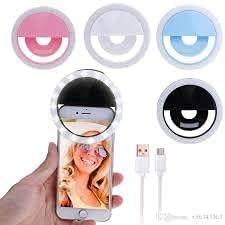Portable LED Ring Selfie Light for All Smartphones | Tablets Enhancing Ring Light with 3 Level of Brightness for Photography Video Calling (Smart Phones Laptop Tablet LED Ring Selfie Light)