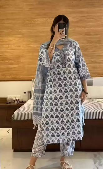 Vidusha printed soft cotton kurti set for women