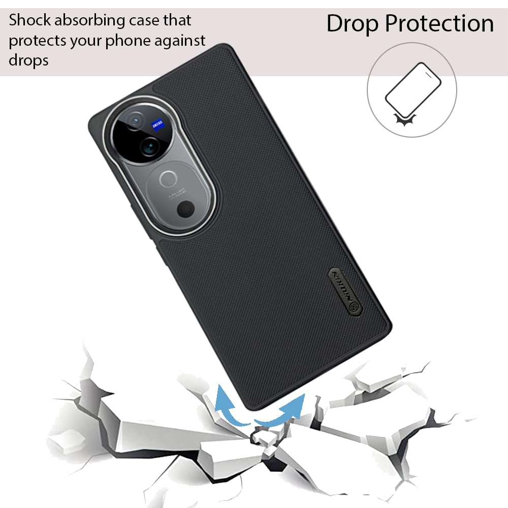 Super Frosted Shield Pro Soft Mobile Back Case for Vivo V40 / Vivo V40 Pro/Vivo T3 Ultra 5G | Shockproof Scratchproof Cover | Black