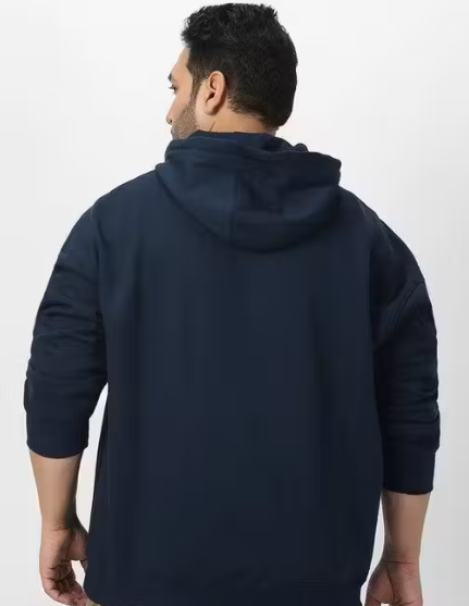 Men’s Plus Size Hooded Sweatshirt | Full Sleeve Fleece Hoodie with Kangaroo Pocket | Casual Winter Wear for Men (3XL–7XL)