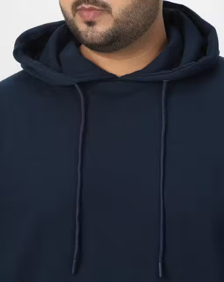 Men’s Plus Size Hooded Sweatshirt | Full Sleeve Fleece Hoodie with Kangaroo Pocket | Casual Winter Wear for Men (3XL–7XL)