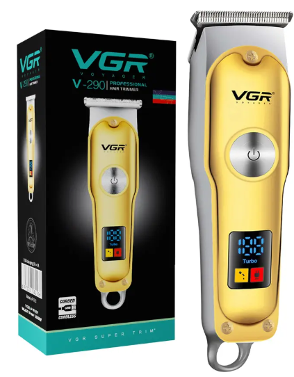 VGR V-290 Professional Hair Clipper with LED Display Trimmer 120 min Runtime 4 Length Settings  (Gold)