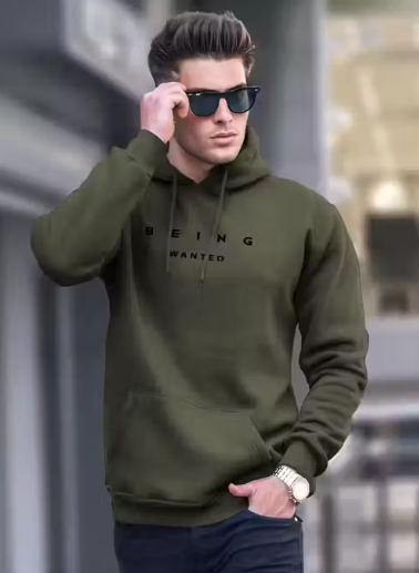Being Wanted Trendy Hooded Printed Full Sleeve Sweatshirt
