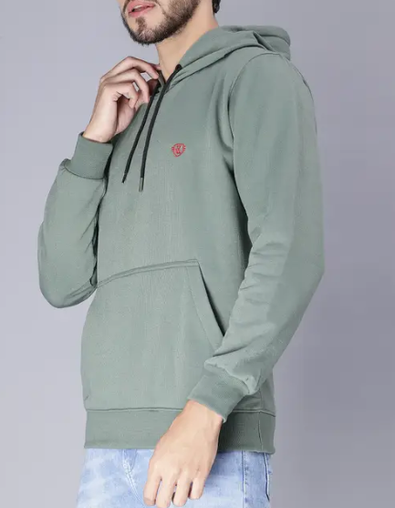 Trendy Men Full Sleeve Solid Hooded Sweatshirt